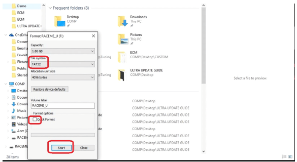 Make sure file system is FAT32